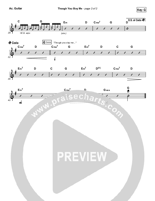 Though You Slay Me Acoustic Guitar (Shane & Shane / The Worship Initiative)