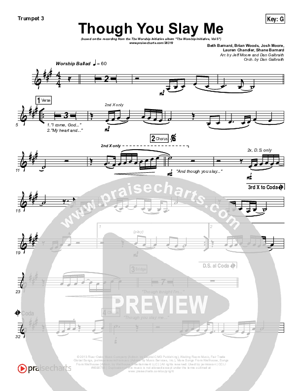 Though You Slay Me Trumpet 3 (Shane & Shane / The Worship Initiative)