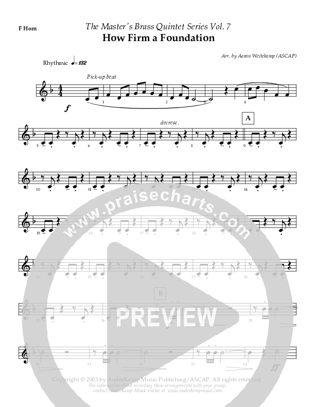 How Firm A Foundation French Horn (AnderKamp Music)