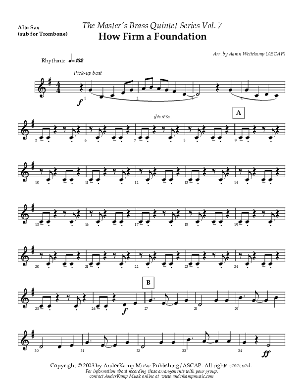 How Firm A Foundation Substitute Parts (AnderKamp Music)