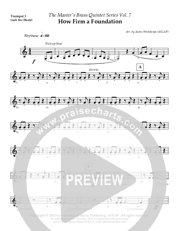 How Firm A Foundation Trumpet 3 (AnderKamp Music)