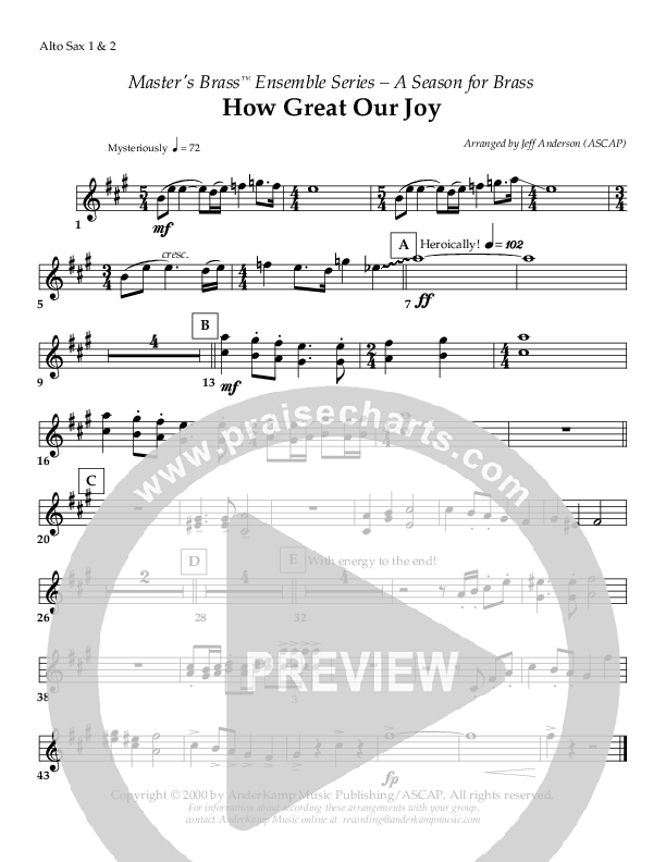 How Great Our Joy (Instrumental) Alto Sax 1/2 ()