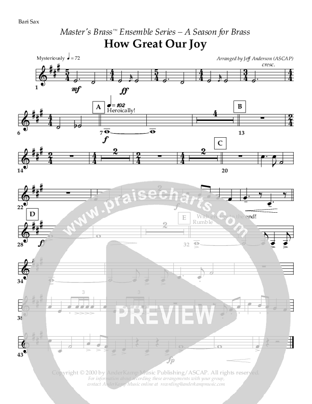 How Great Our Joy (Instrumental) Bari Sax ()