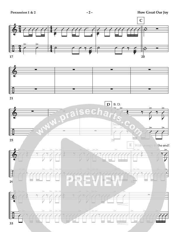 How Great Our Joy (Instrumental) Percussion 1/2 ()