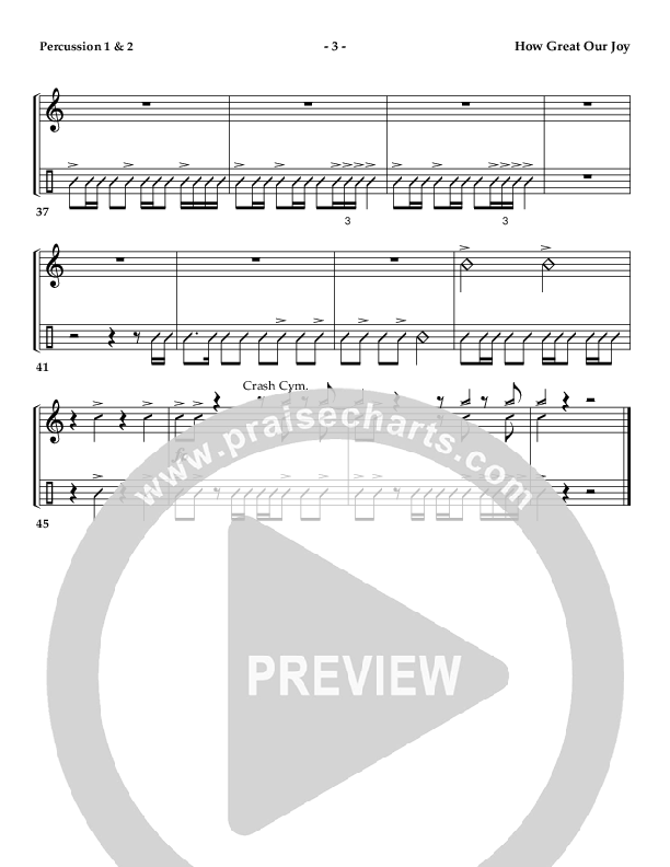 How Great Our Joy (Instrumental) Percussion 1/2 ()