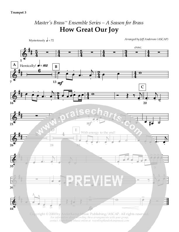 How Great Our Joy (Instrumental) Trumpet 3 ()