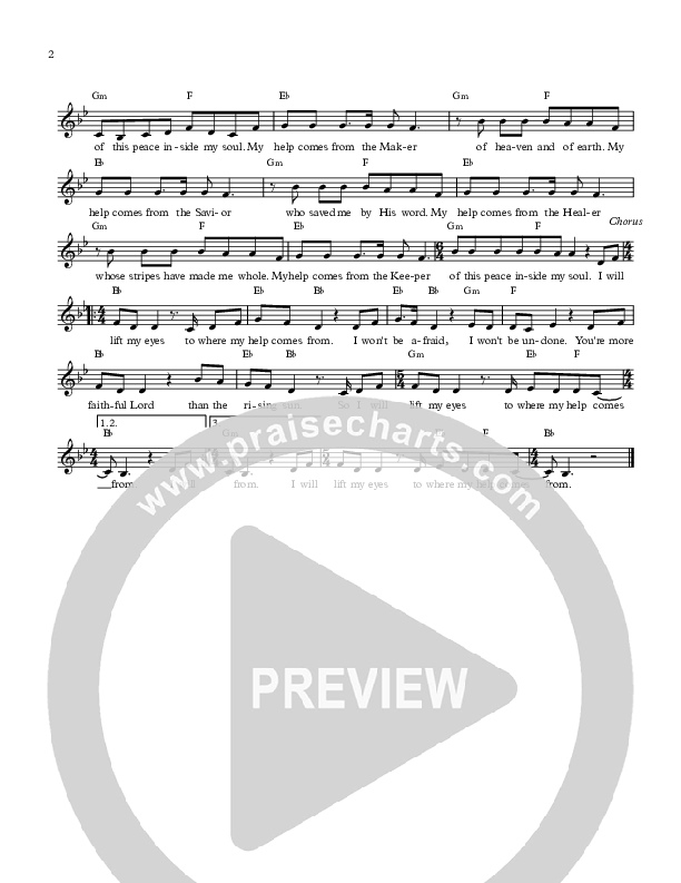 Lift My Eyes Lead Sheet (All About Worship / Alisa Turner)