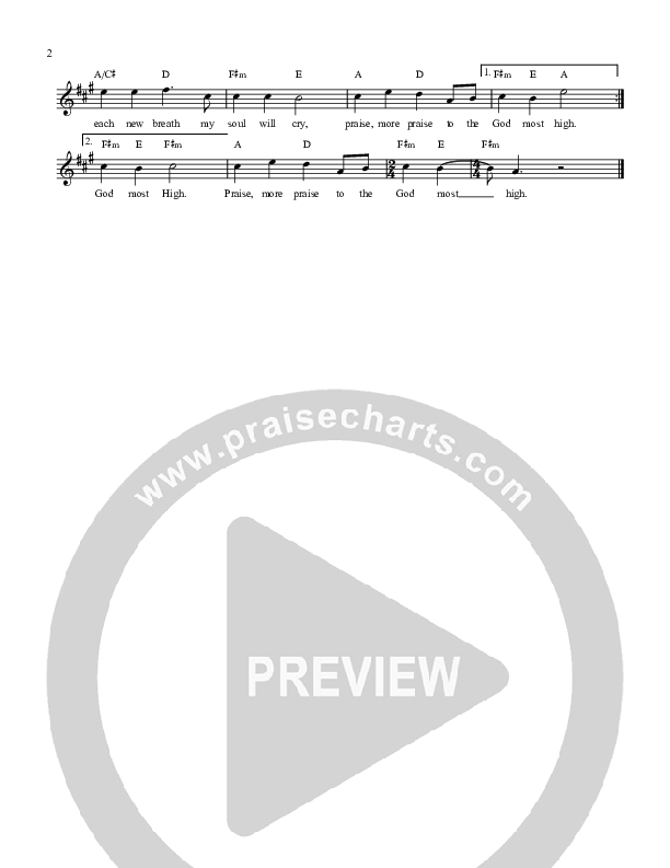God Most High Lead Sheet (All About Worship / Michael Farren)