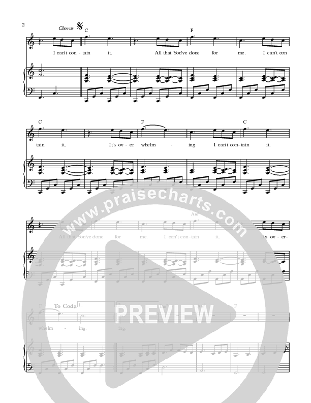 I Can't Contain It Piano/Vocal (All About Worship / Dustin Smith)