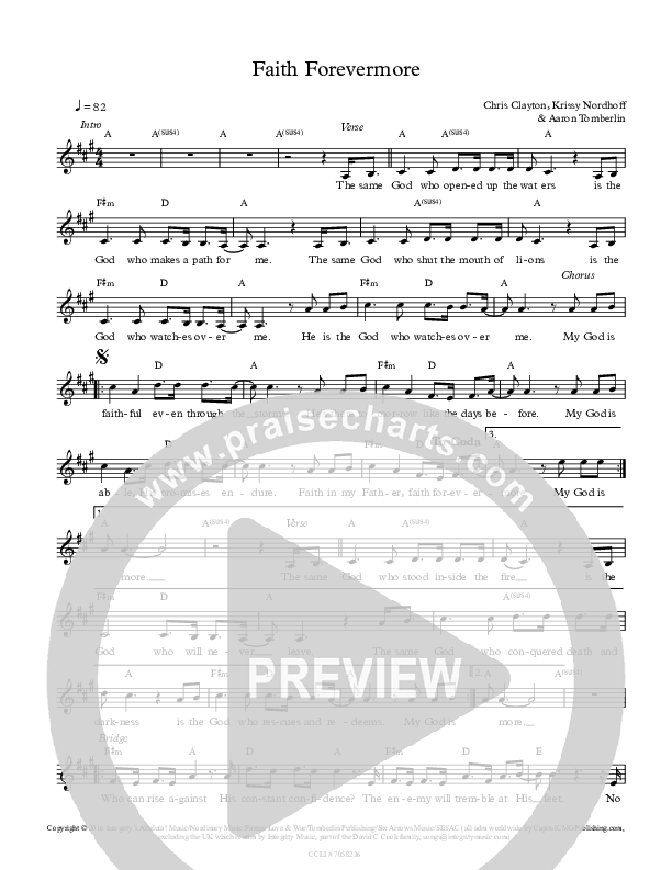 Faith Forevermore Lead Sheet (All About Worship / Aaron Tomberlin)