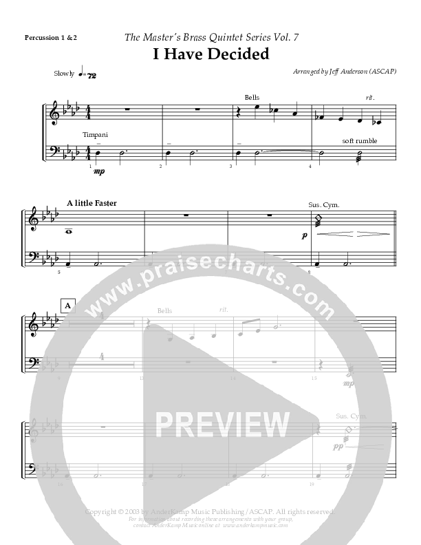 I Have Decided (Instrumental) Percussion (AnderKamp Music)