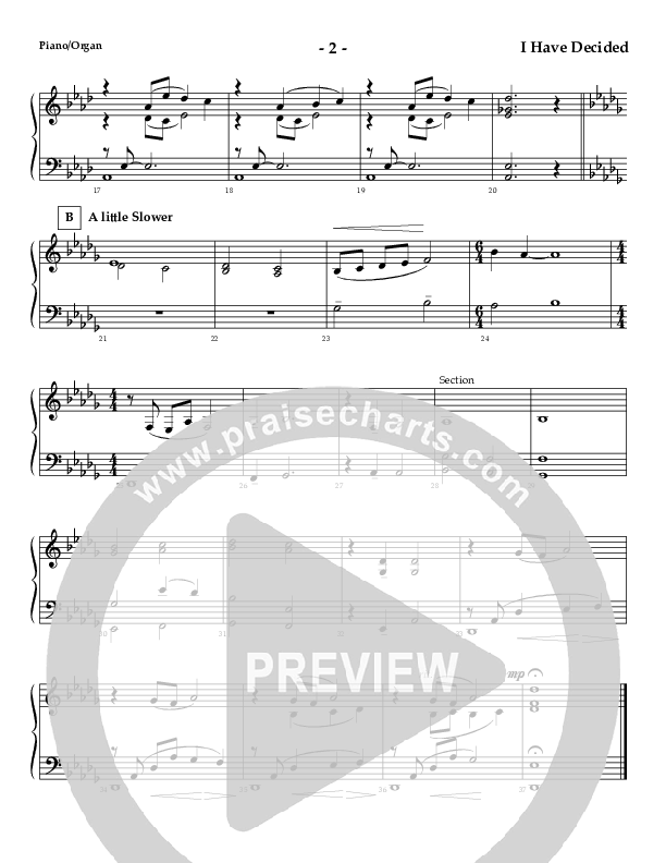I Have Decided (Instrumental) Piano Sheet (AnderKamp Music)