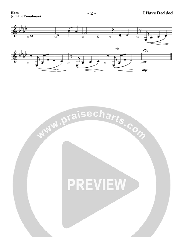 I Have Decided (Instrumental) Substitute Parts (AnderKamp Music)