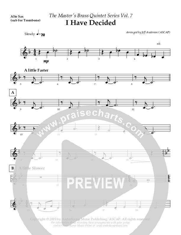 I Have Decided (Instrumental) Trombone 4 (AnderKamp Music)