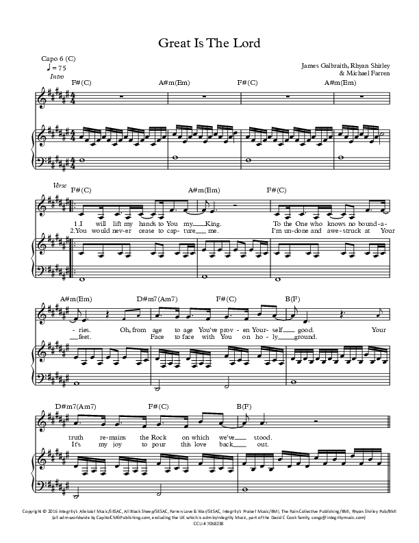 Great Is The Lord Lead & Piano (All About Worship / Rhyan Shirley)