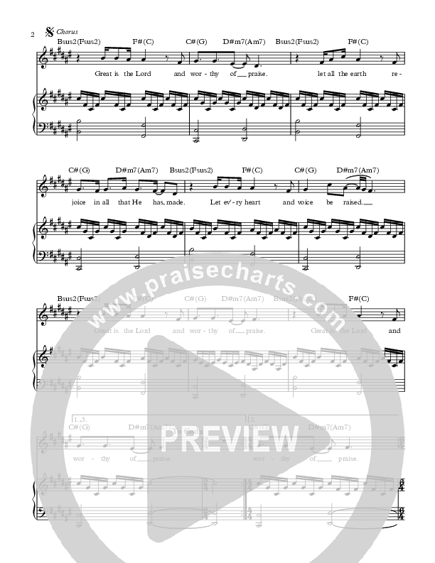 Great Is The Lord Lead & Piano (All About Worship / Rhyan Shirley)