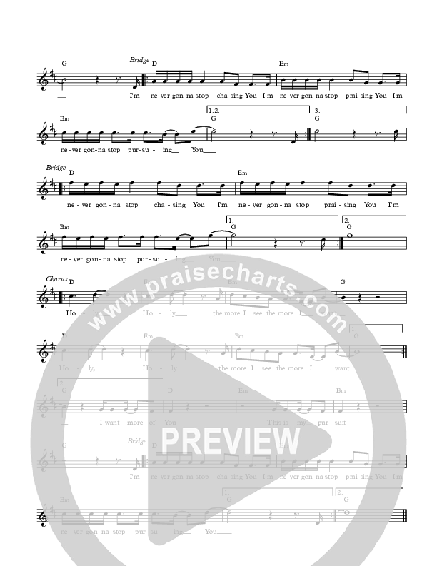 My Pursuit Lead Sheet (All About Worship / Benji Cowart)