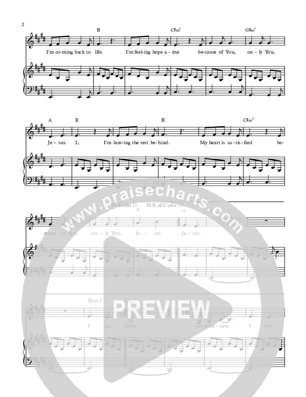 Back To Life Piano/Vocal (All About Worship / Amanda Kinner)