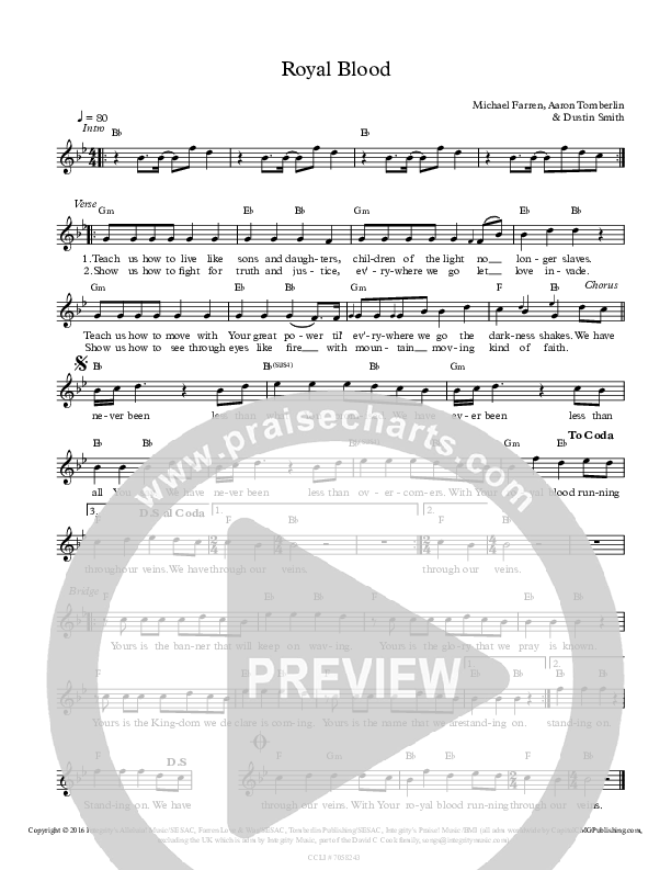 Royal Blood Lead Sheet (All About Worship / Michael Farren)