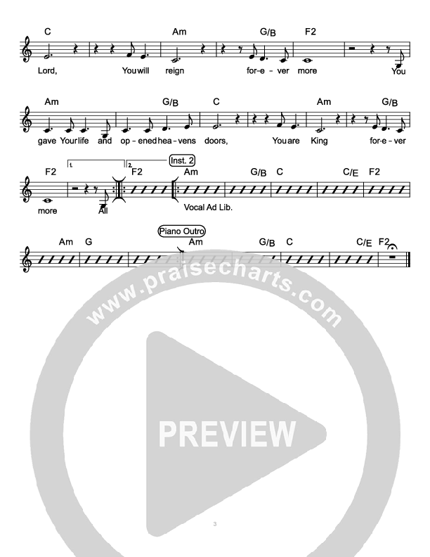 All Glory To Your Name Lead Sheet (Daystar Worship)