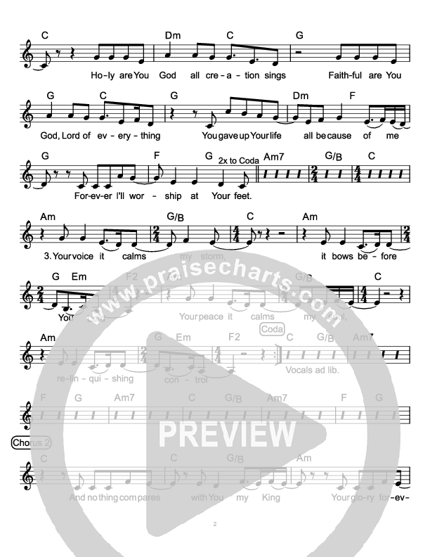 Nothing Compares Lead Sheet (Daystar Worship)