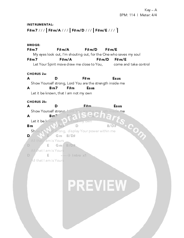 Show Yourself Strong Chords & Lyrics (Daystar Worship)