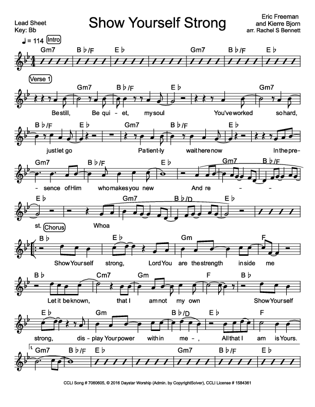 Show Yourself Strong Lead Sheet (Daystar Worship)