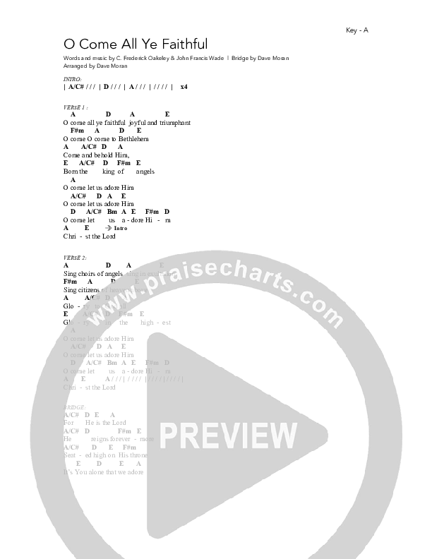 O Come All Ye Faithful Chords & Lyrics (Daystar Worship)