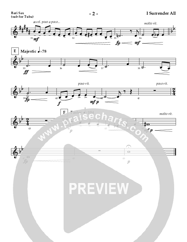 I Surrender All (Instrumental) Bari Sax (AnderKamp Music)