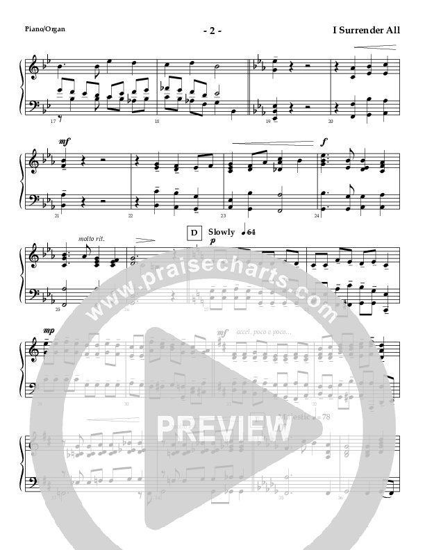 I Surrender All (Instrumental) Piano Sheet (AnderKamp Music)
