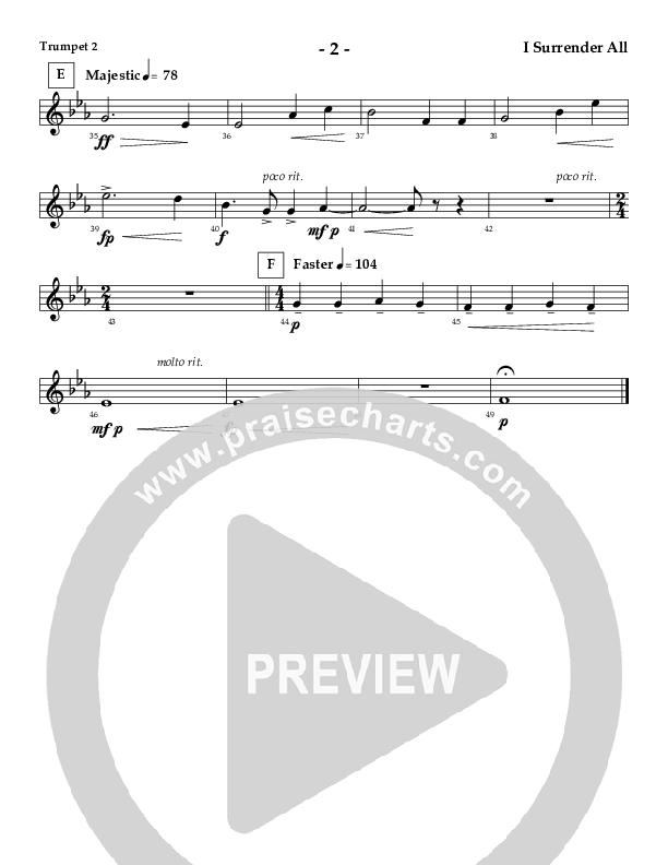 I Surrender All (Instrumental) Trumpet 2 (AnderKamp Music)