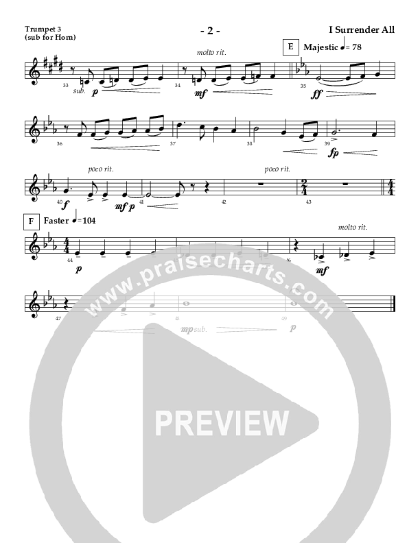 I Surrender All (Instrumental) Trumpet 3 (AnderKamp Music)