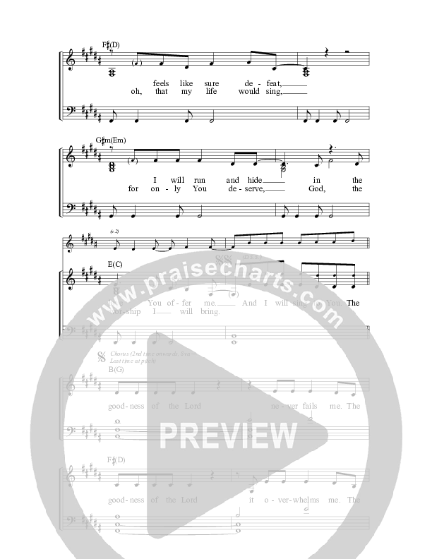 The Goodness Of The Lord Piano/Vocal (Travis Ryan)