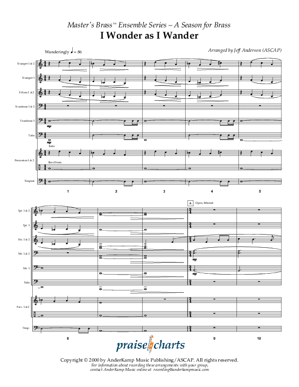 I Wonder As I Wander (Instrumental) Conductor's Score ()