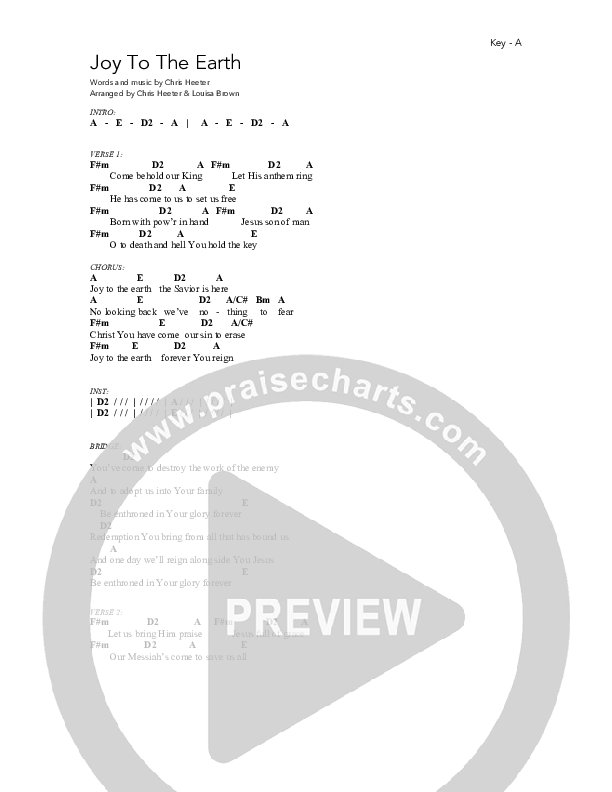 Joy To The Earth Chords & Lyrics (Daystar Worship)