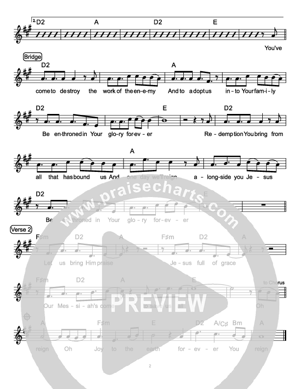 Joy To The Earth Lead Sheet (Daystar Worship)