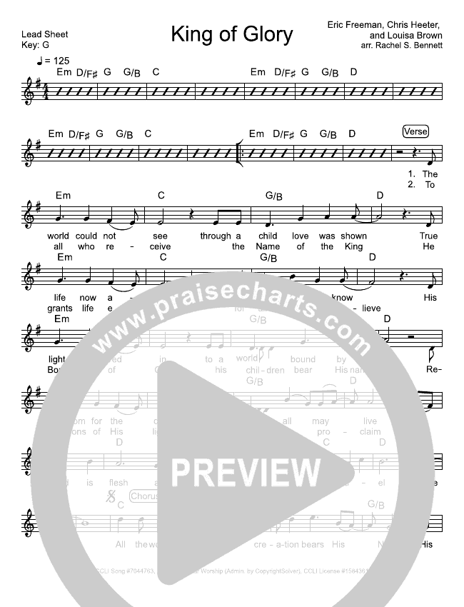 King Of Glory Sheet Music PDF (Daystar Worship) PraiseCharts