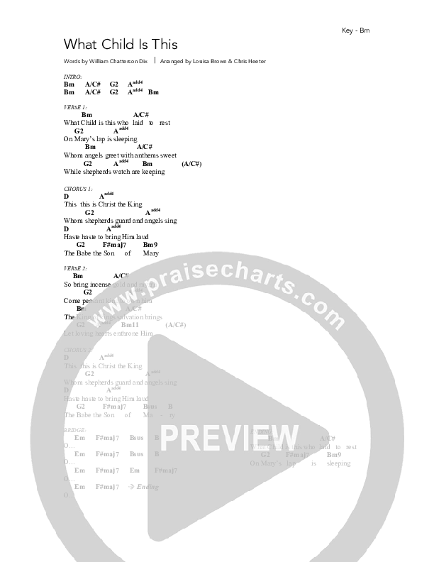 What Child Is This Chord Chart (Daystar Worship)
