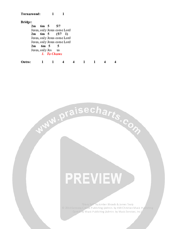Glory Fall Chords & Lyrics (Amber Rhoads / Gateway Devotions)