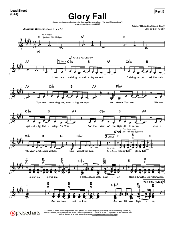 Glory Fall Lead (SAT) (Amber Rhoads / Gateway Devotions)