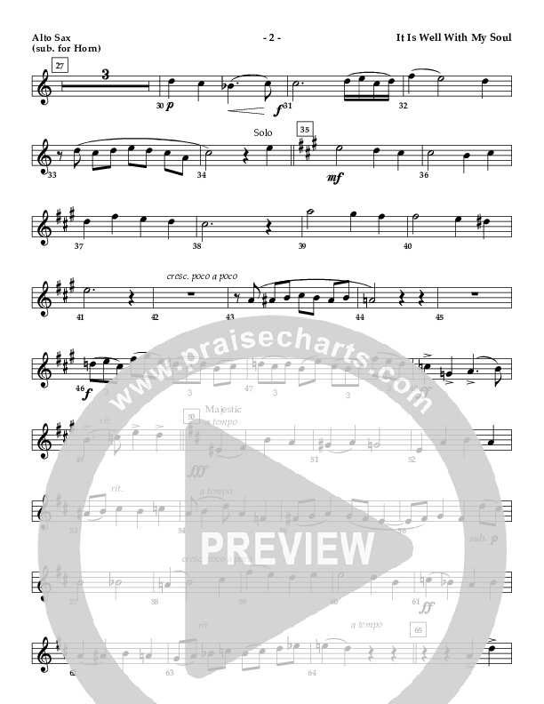 It Is Well (Instrumental) Alto Sax (AnderKamp Music)