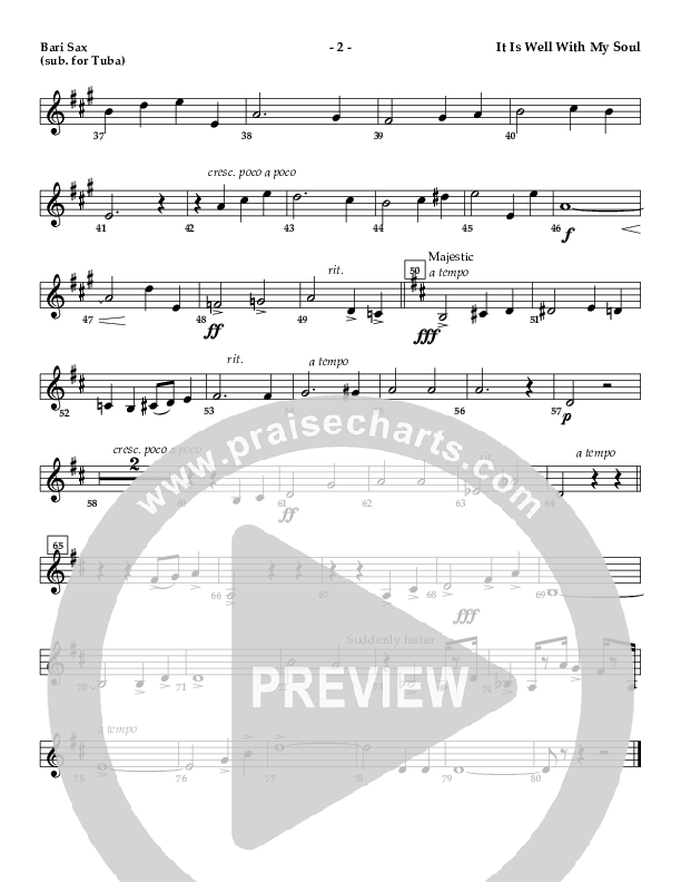 It Is Well (Instrumental) Bari Sax (AnderKamp Music)