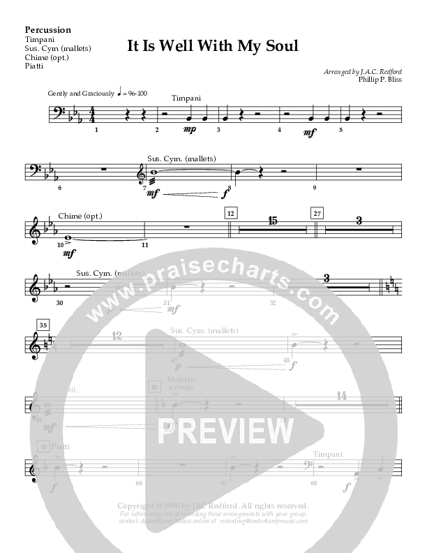 It Is Well (Instrumental) Percussion (AnderKamp Music)