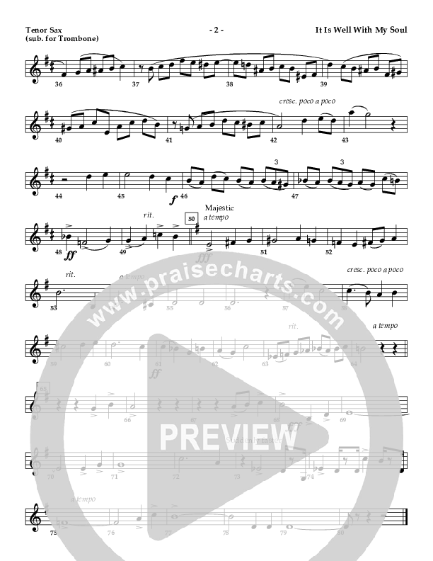 It Is Well (Instrumental) Tenor Sax 2 (AnderKamp Music)
