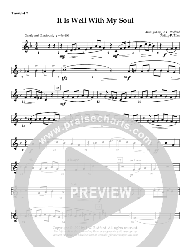 It Is Well (Instrumental) Trumpet 2 (AnderKamp Music)