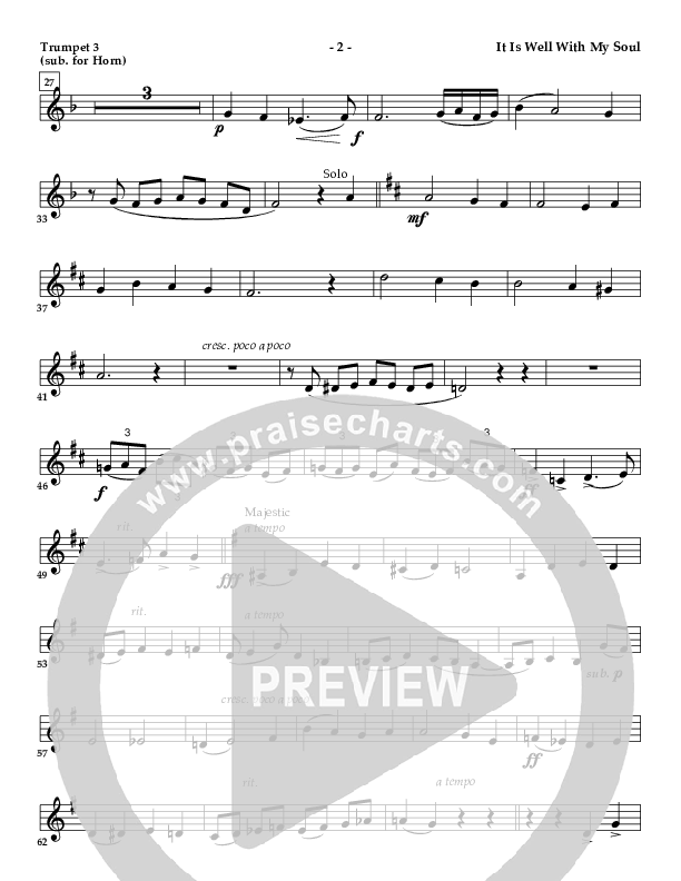 It Is Well (Instrumental) Trumpet 3 (AnderKamp Music)