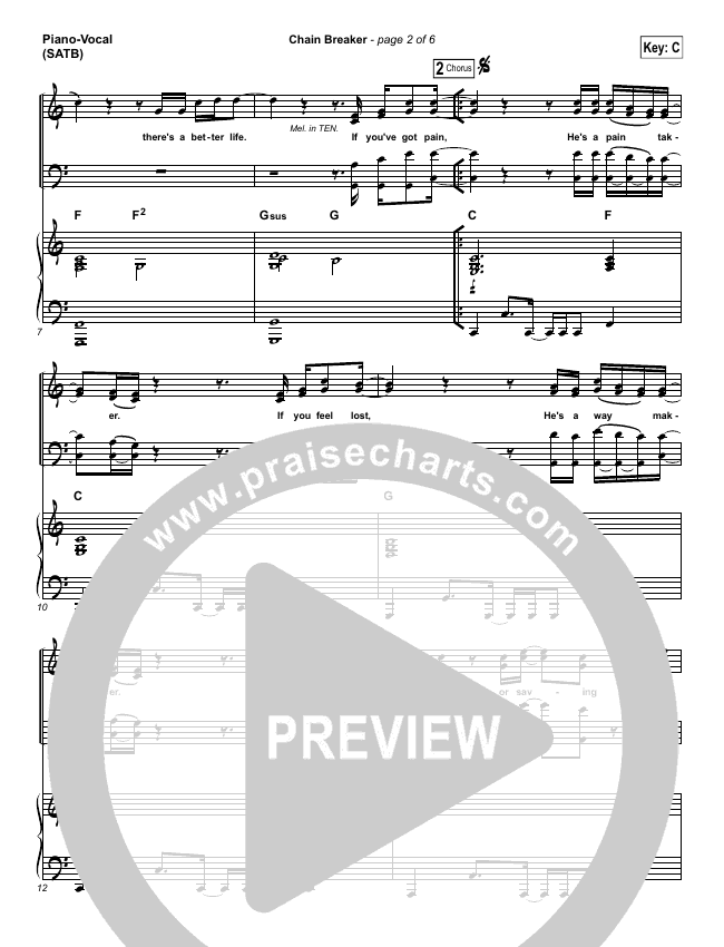 Chain Breaker Sheet Music (Zach Williams) PraiseCharts