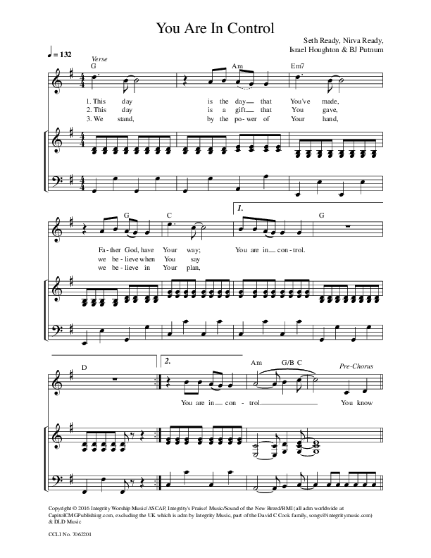 You Are In Control Lead & Piano (Seth & Nirva)