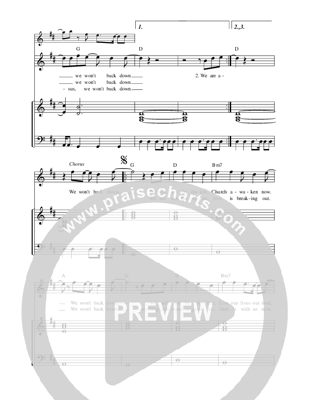 We Won't Back Down Piano/Vocal & Lead (Seth & Nirva)