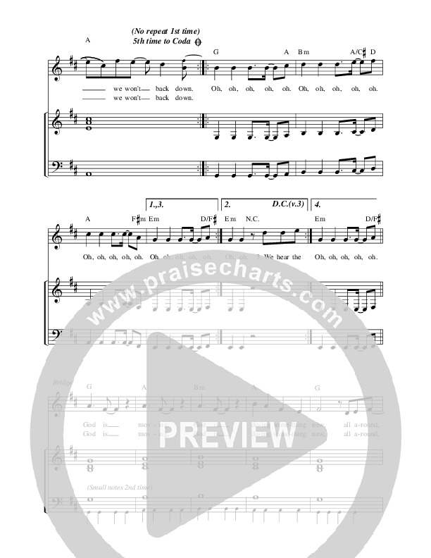 We Won't Back Down Piano/Vocal & Lead (Seth & Nirva)